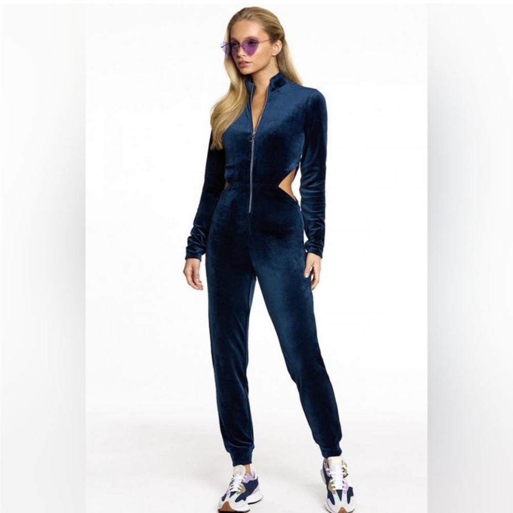 Velour Jumpsuit with side cutouts